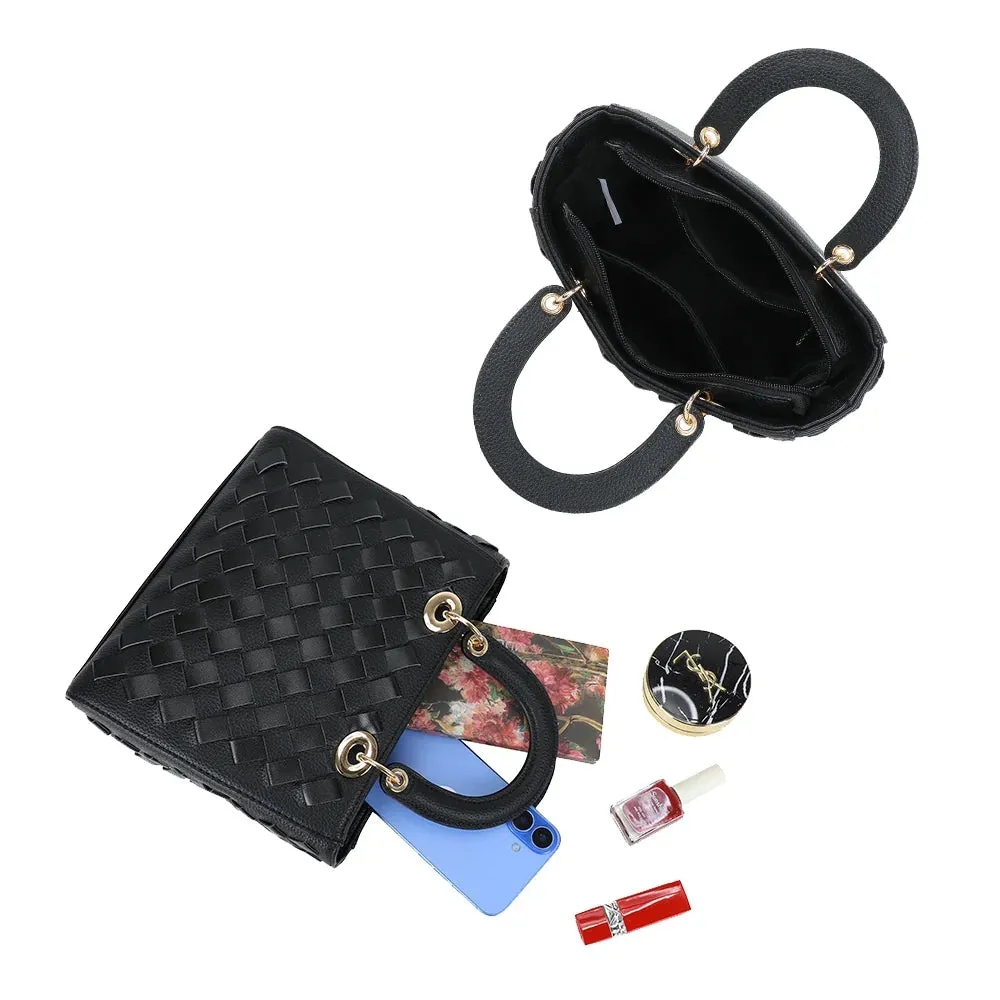 Gallantry Allure Tressée sac main noir tressé 23cm