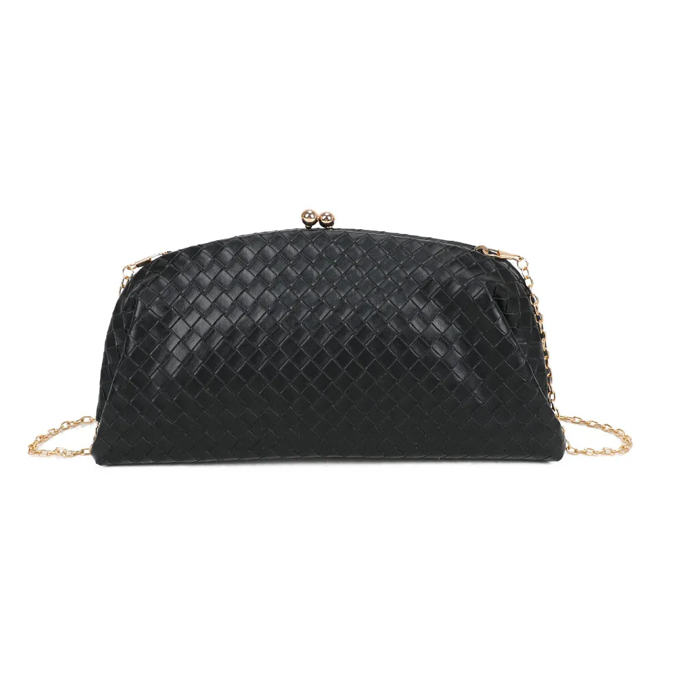 Gallantry Paris Doria pochette noire tressée soirée