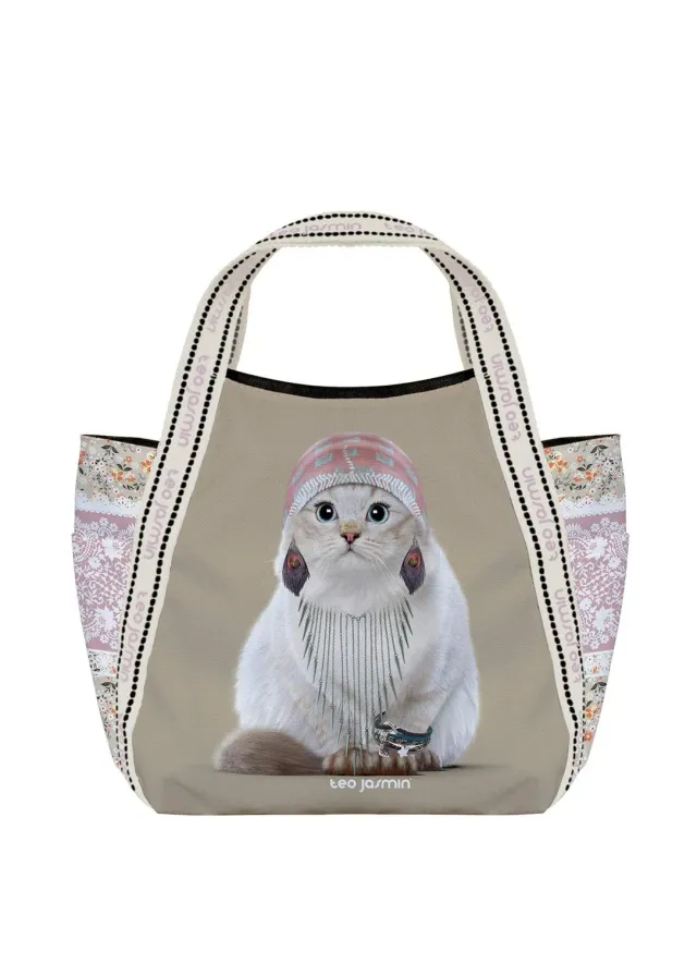 Téo Jasmin Jasmine Boho petit cabas sable à poches