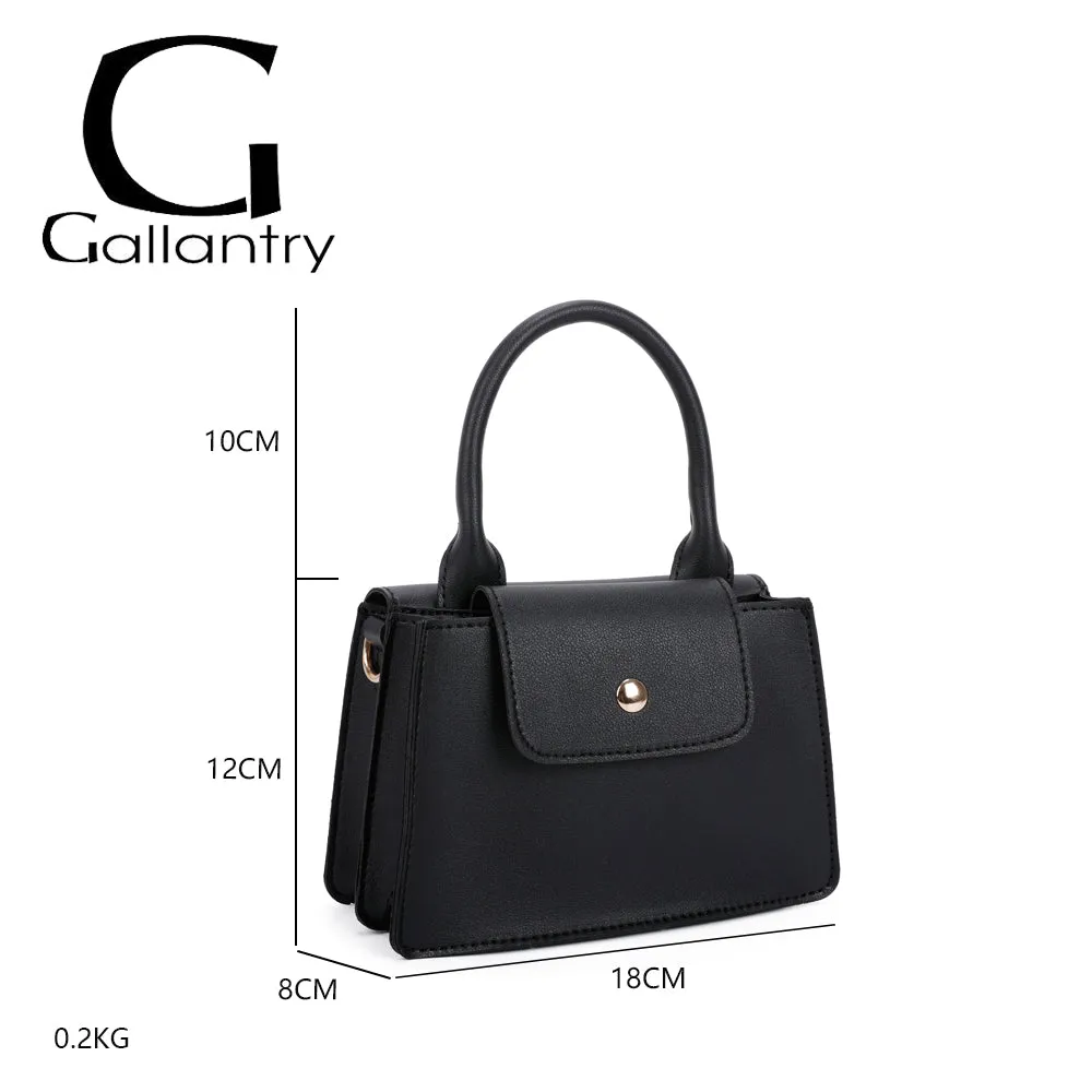 Gallantry Paris La Céleste sac à main noir rabat doré