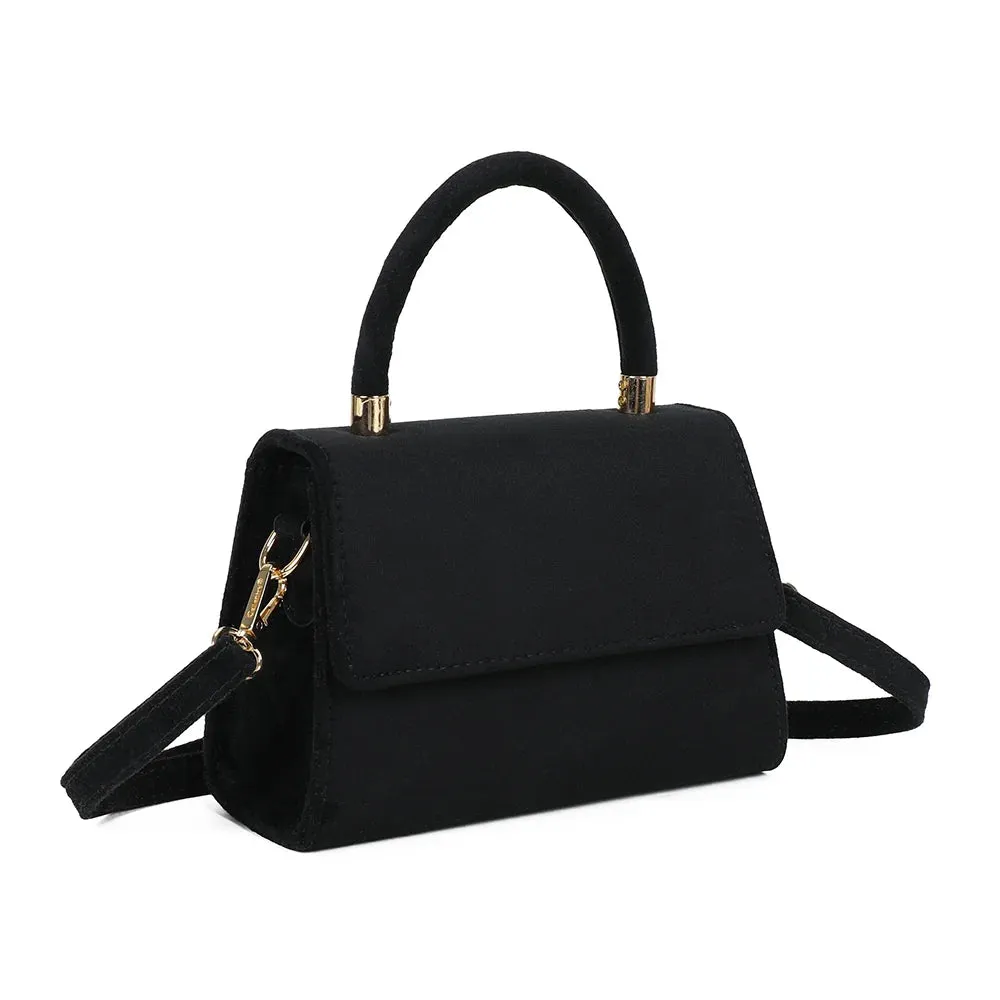 Gallantry La Petite Élégante sac à main Noir suédine