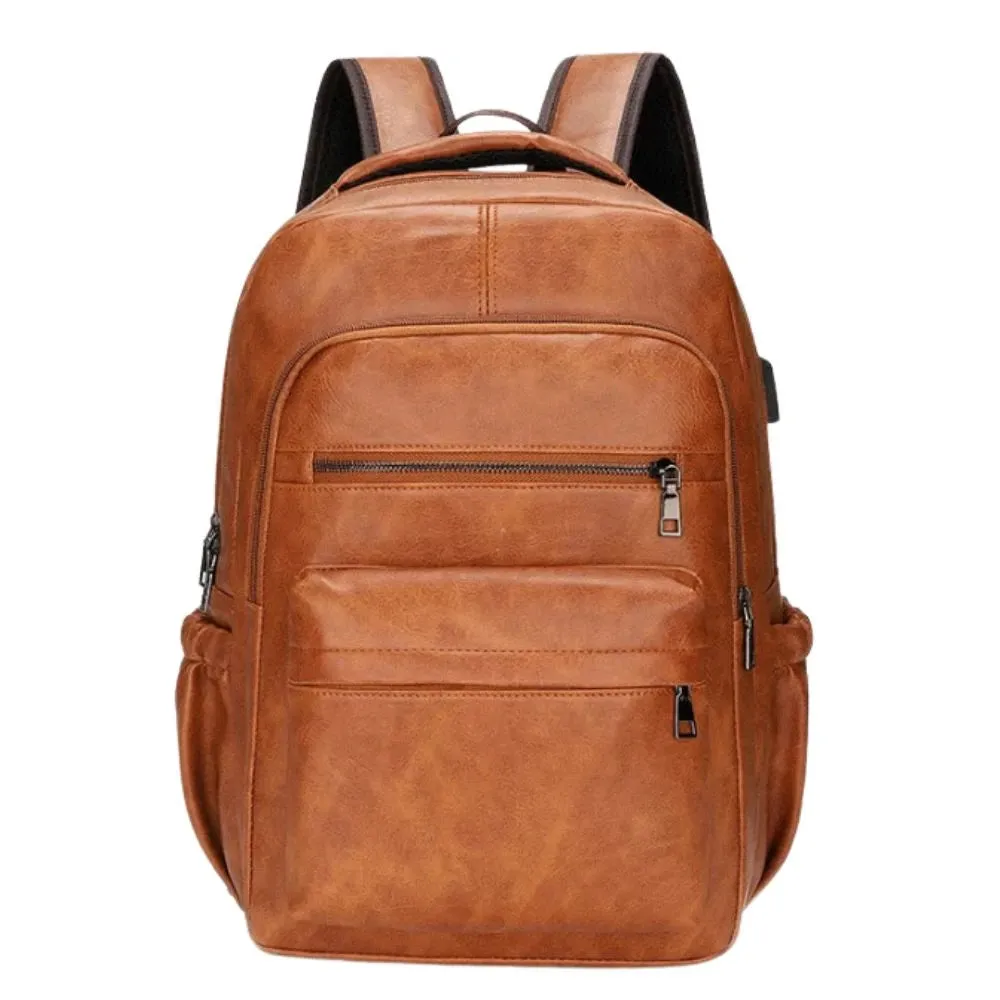 Mon Sacoche Moderne Sac à Dos Cuir Marron Clair