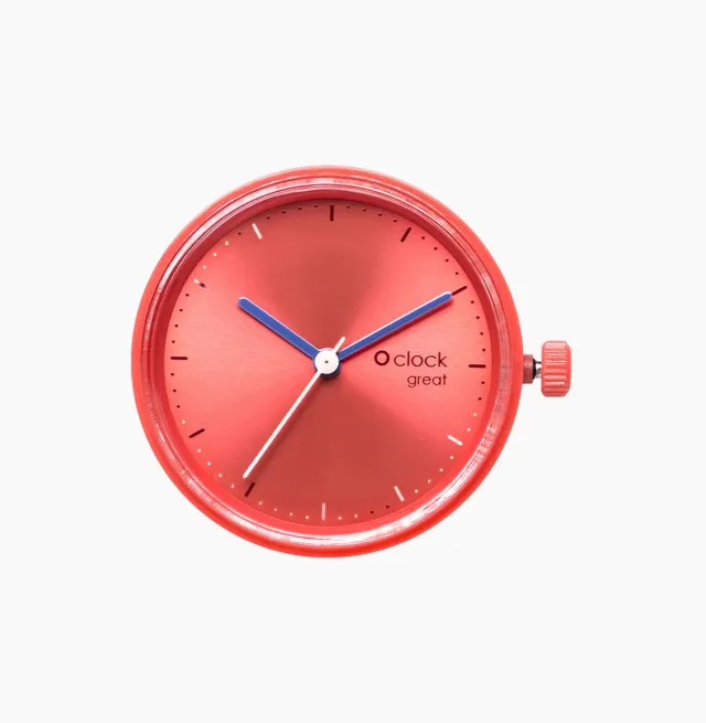 O Bag O Clock Great Soleil Corallo mécanisme montre corail