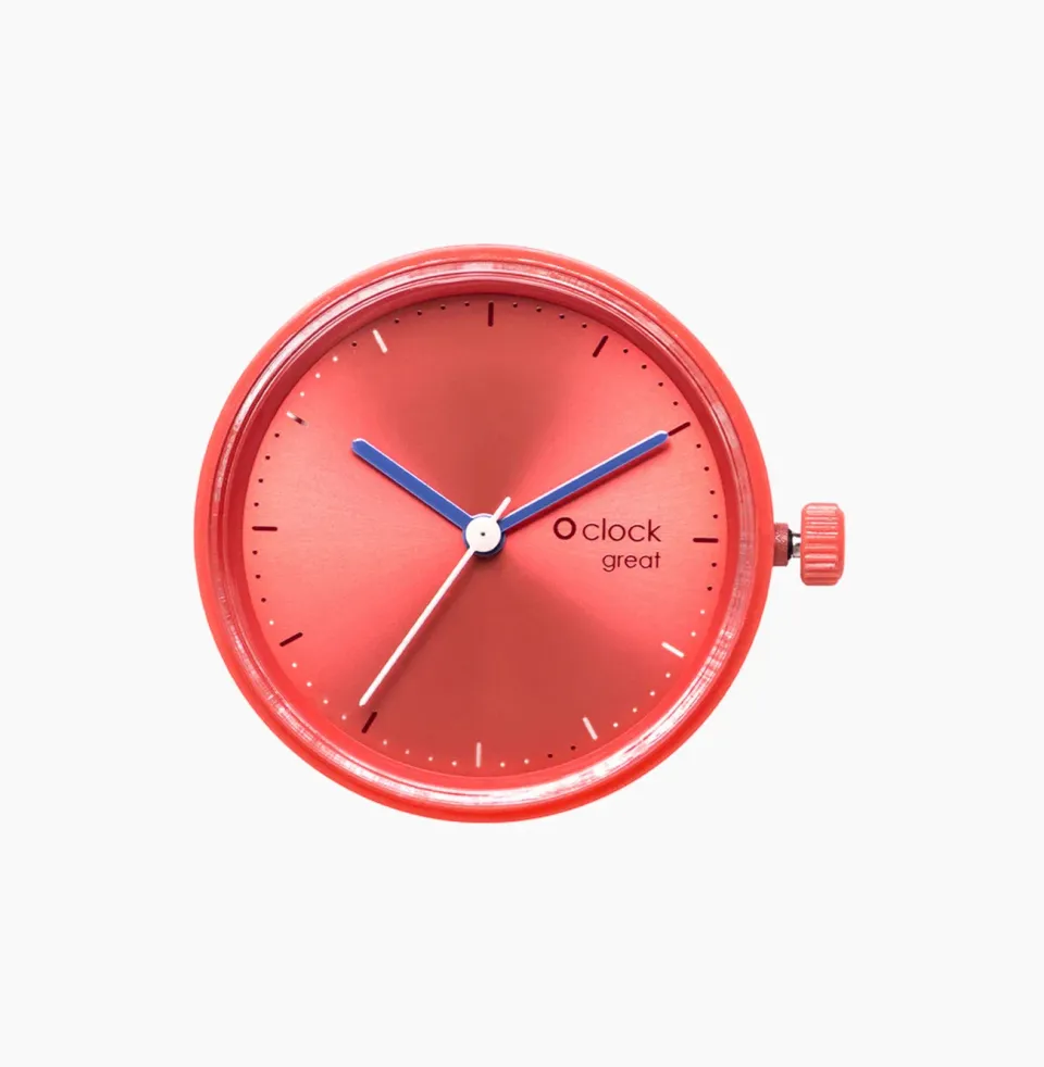 O Bag O Clock Great Soleil Corallo mécanisme montre corail