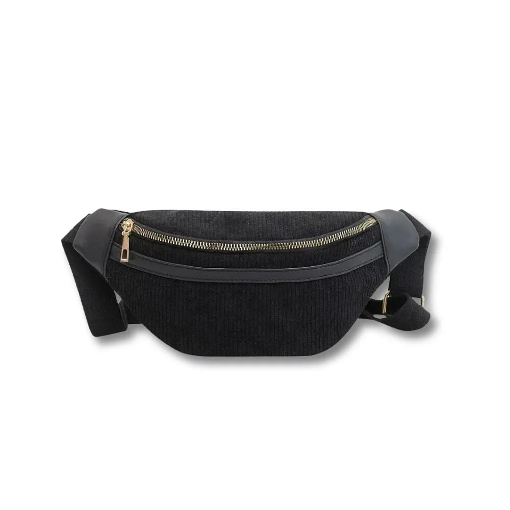 Maison Sacoches Kora Sac Banane Femme Kaki velours