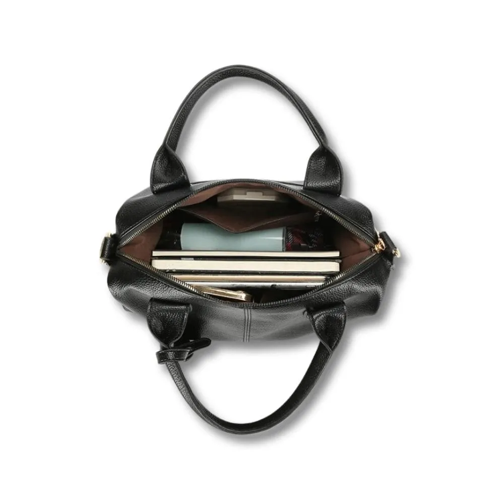 Maison Sacoches Amélie sac main noir cuir souple