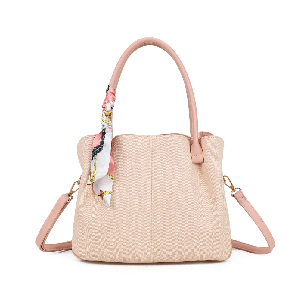 Gallantry Paris Mademoiselle Canvas Sac main toile chevron