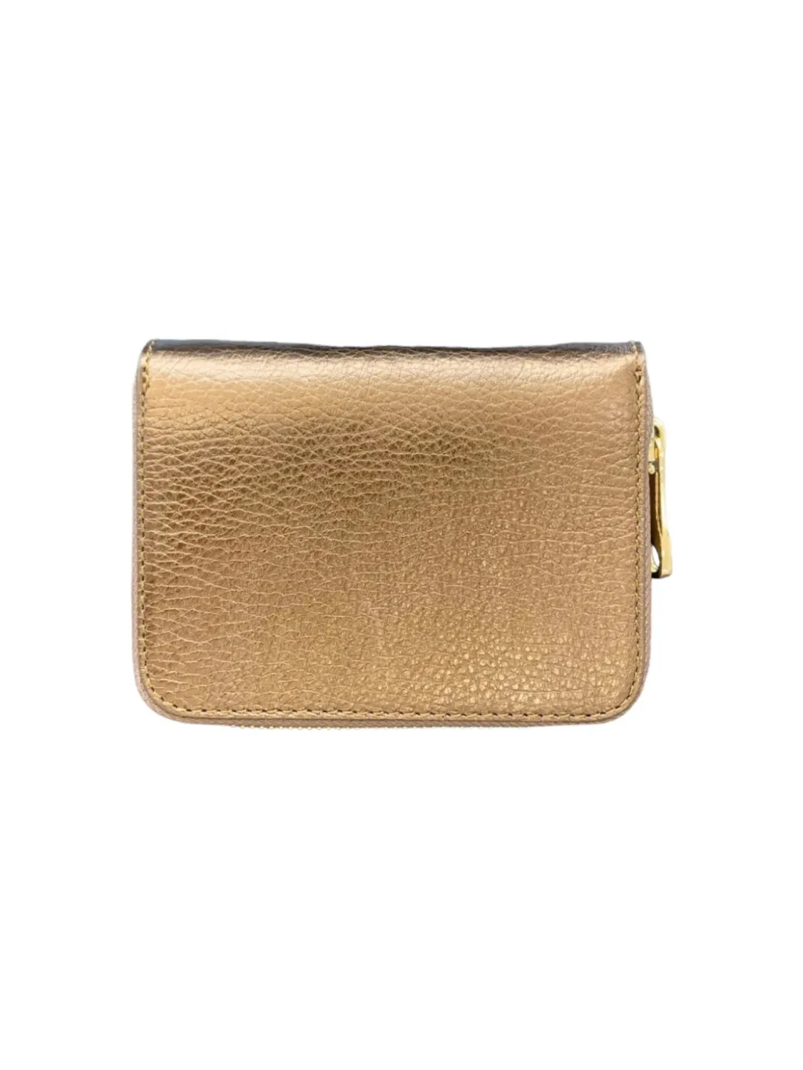 Hexagone Cuir PF Grainé portefeuille cuir Doré zippé