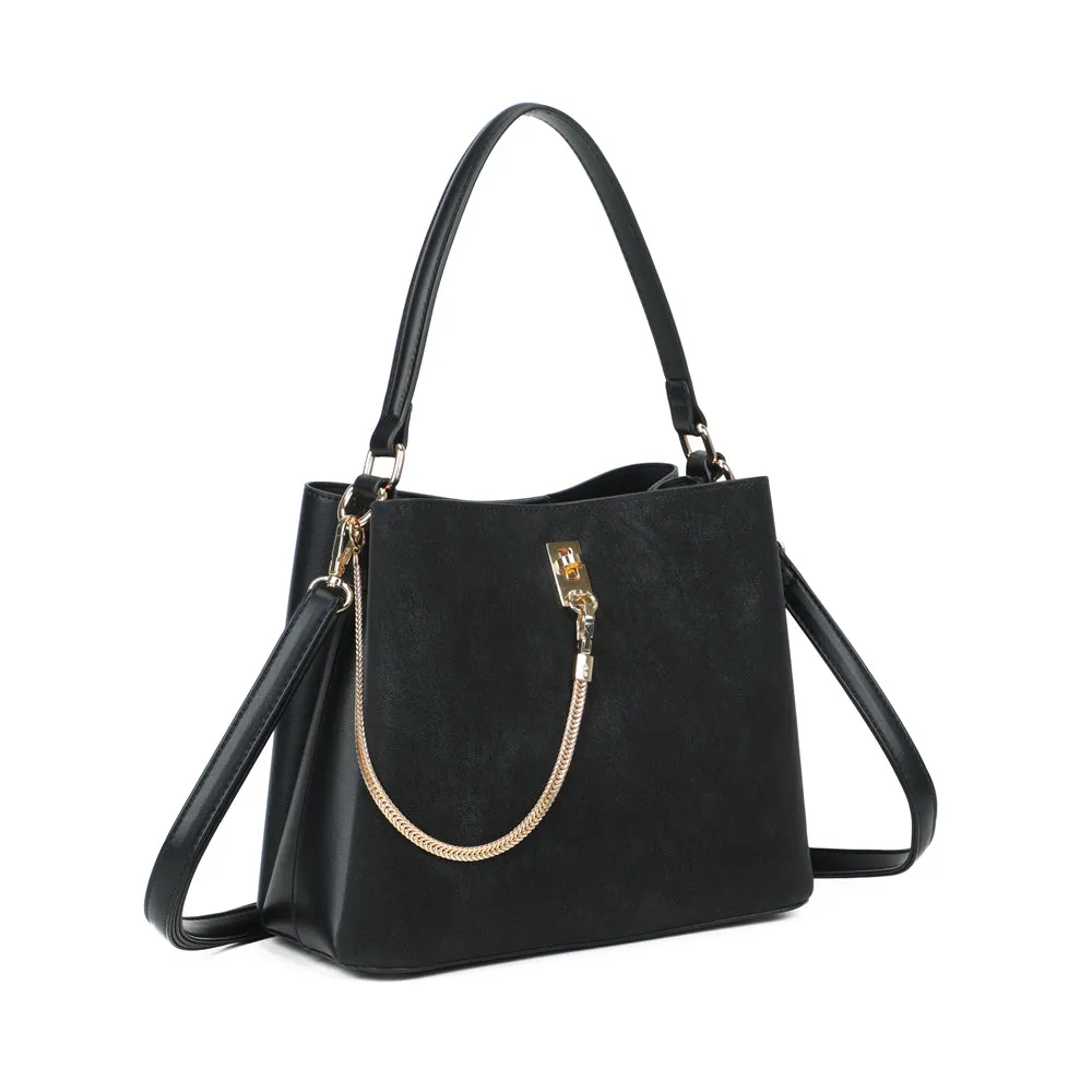 Gallantry Paris Le Noctis sac à main Noir chaîne dorée