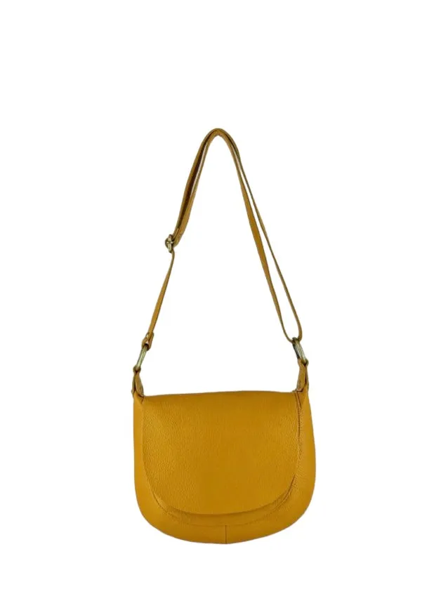 Hexagone Cuir Besace Grainée sac bandoulière marine