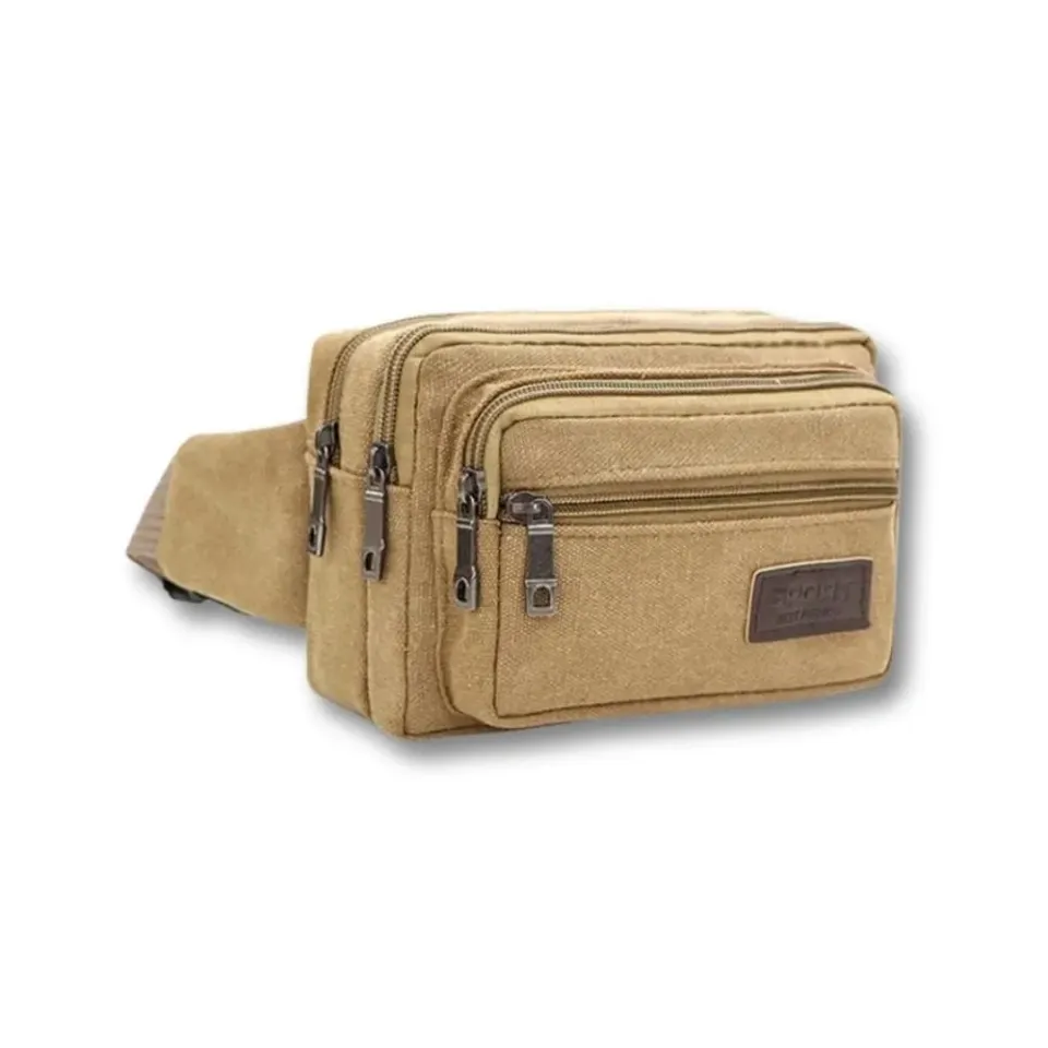 Maison Sacoches Quinlan sac banane vert toile coton