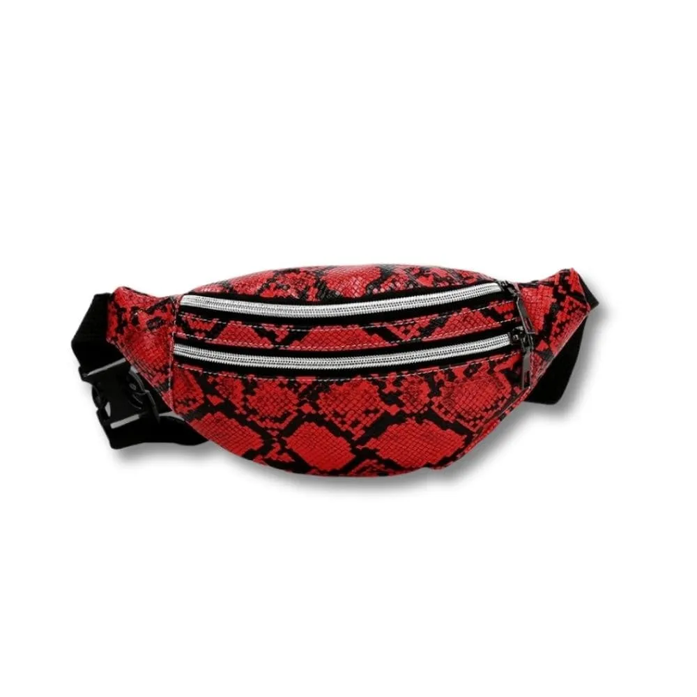 Maison Sacoches Serpy banane femme rouge python