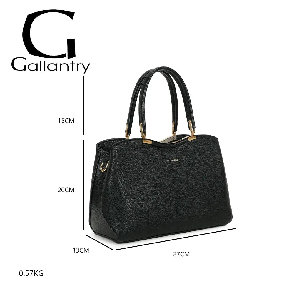 Gallantry Paris Victoria Élégance sac bandoulière noir grainé