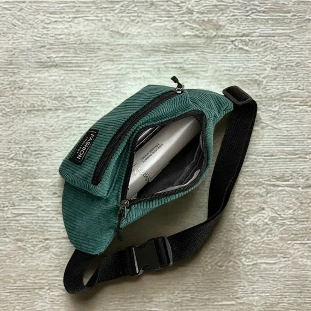 Maison Sacoches Macroupta banane velours noir double zip