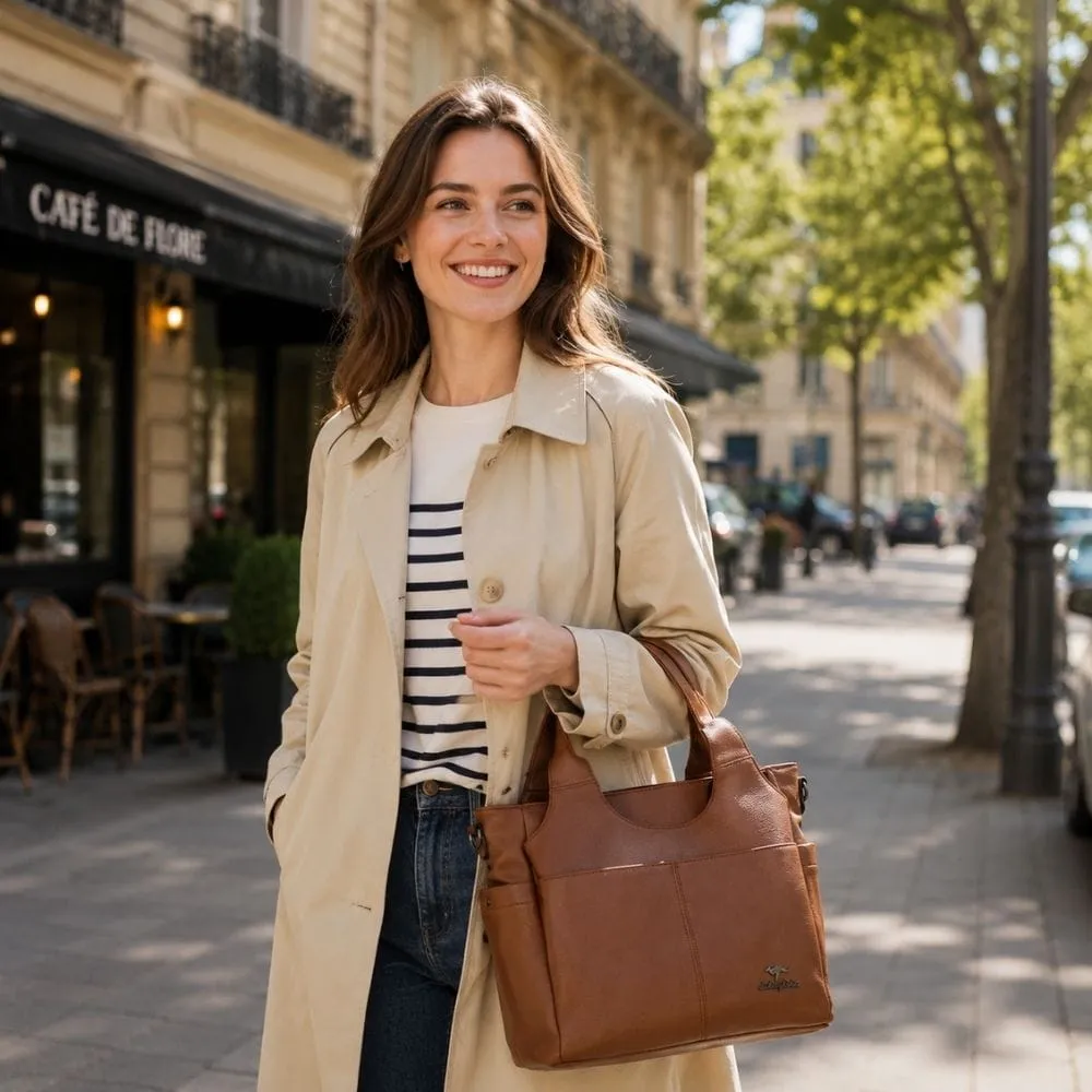 Maison Sacoches Nina sac cabas beige grand