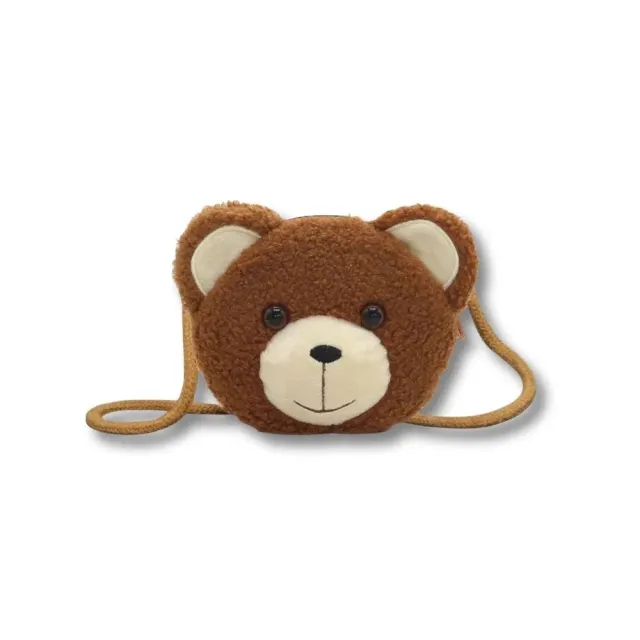 Maison Sacoches Toudou sac ourson enfant peluche marron