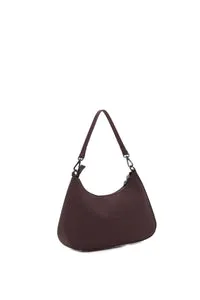O bag Cortina sac bandoulière tissu gommé bordeaux zip