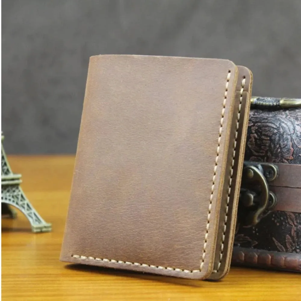 Mon Sacoche Portefeuille Cuir Café Vertical Homme