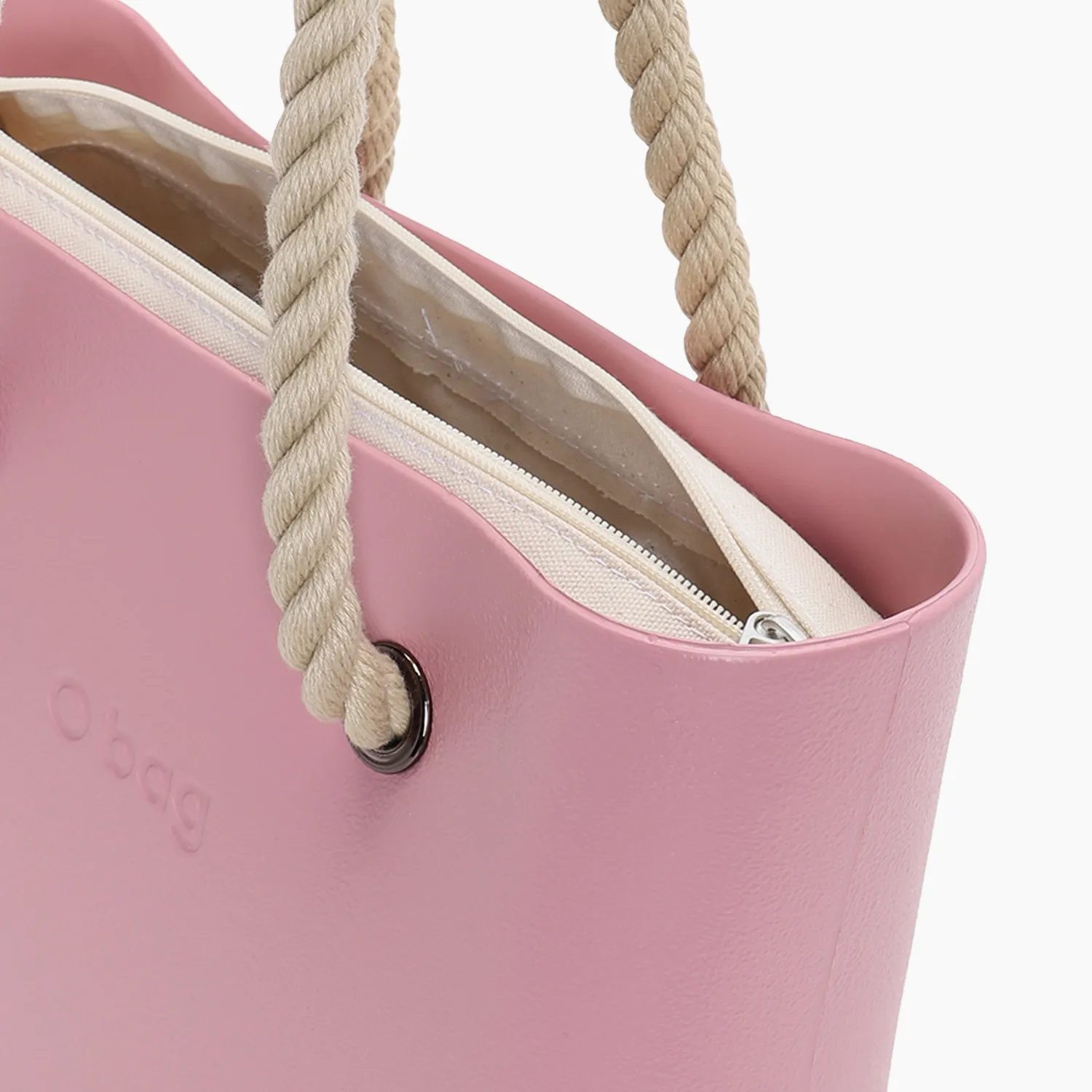 O bag mini sac manico lungo canvas blush complet