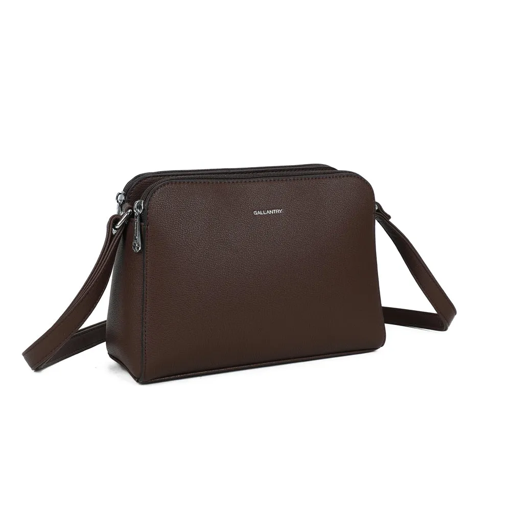 Gallantry Gallante sac bandoulière Coffee zippé