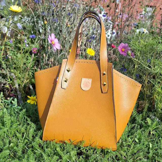 Atelier Anne R sac cabas cuir Epsom moutarde doublé