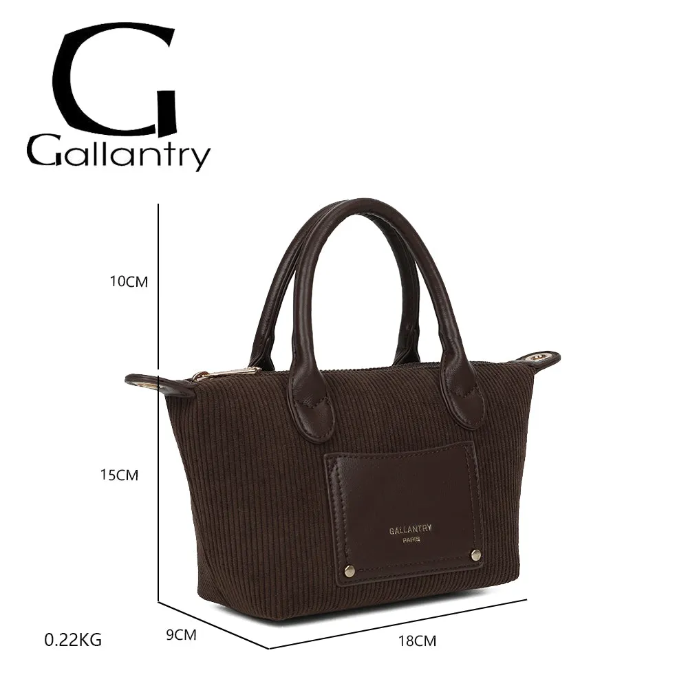 Gallantry Paris La Léandra sac à main coffee velours côtelé