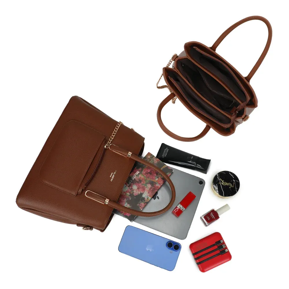 Gallantry La Valdine sac à main Marron foncé chaîne