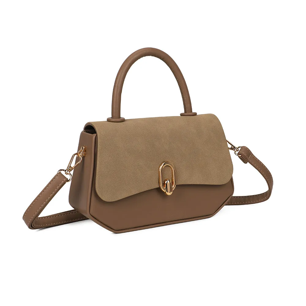 Gallantry Paris Tervane petit sac rabat taupe foncé suédé