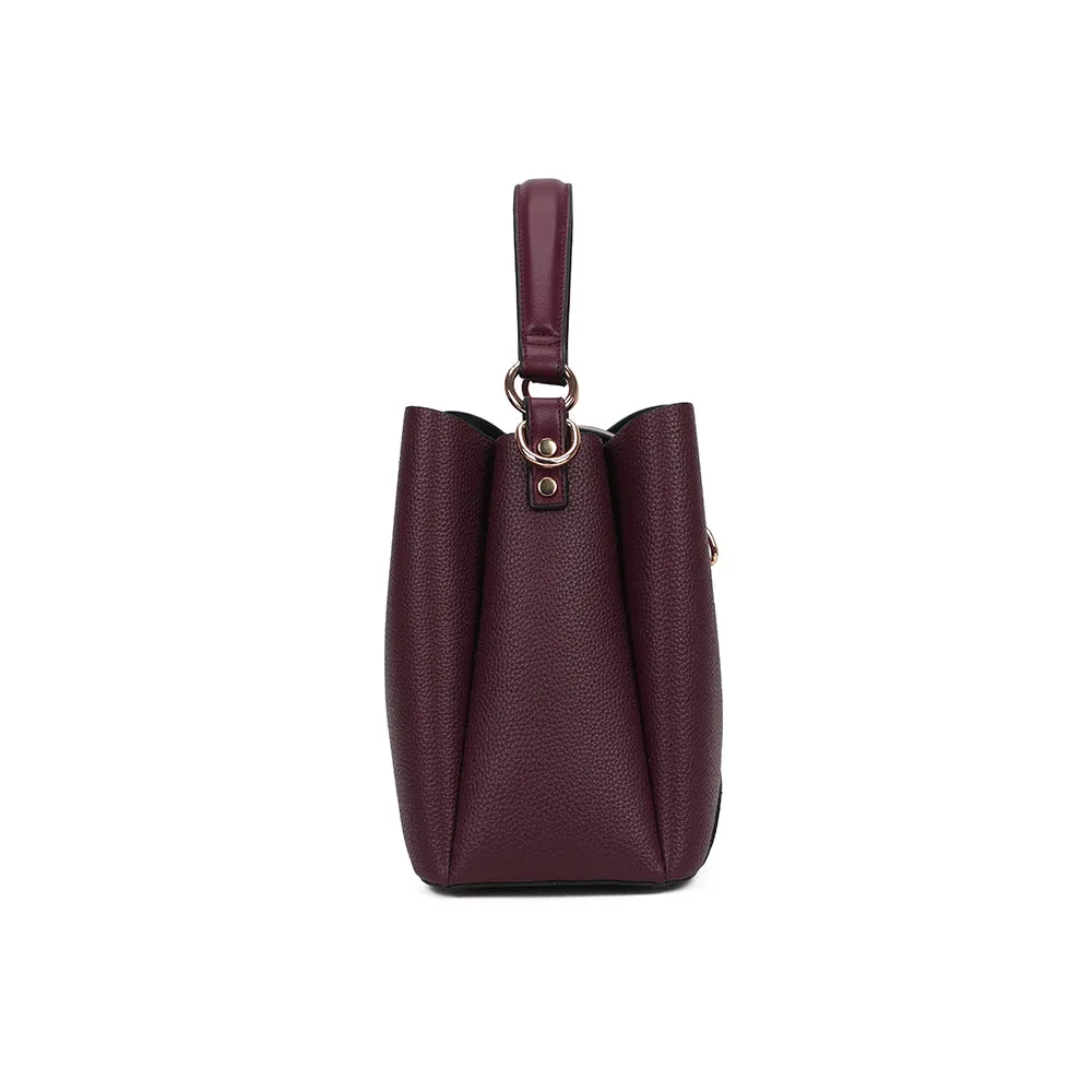 Gallantry La Célénie sac à main bandoulière Bordeaux grainé
