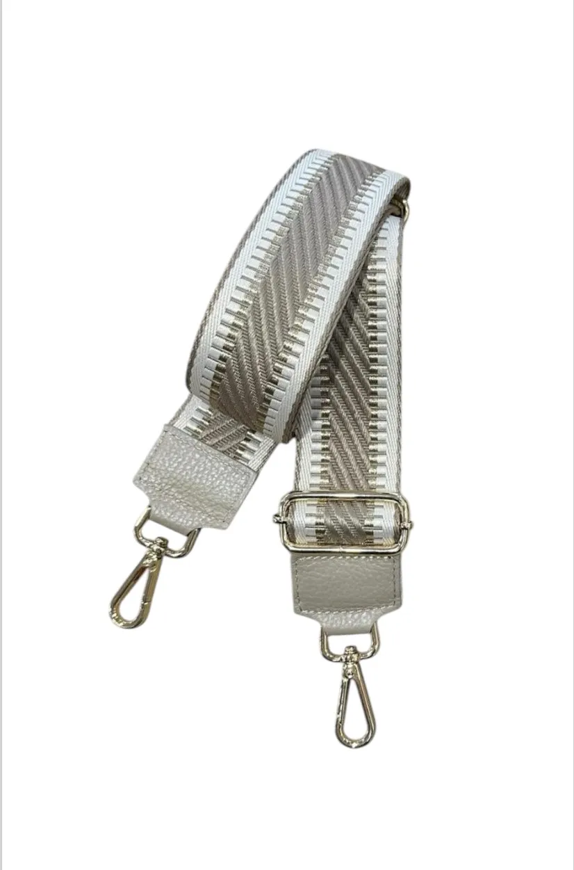 Hexagone Cuir Anse Zippé anse sac Beige Doré nylon