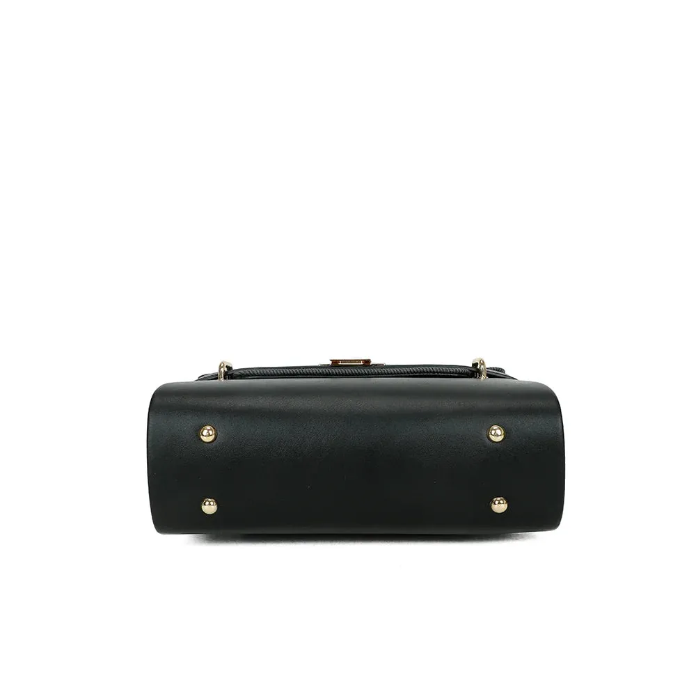 Gallantry Paris Lysia sac à main rabat noir compact doré