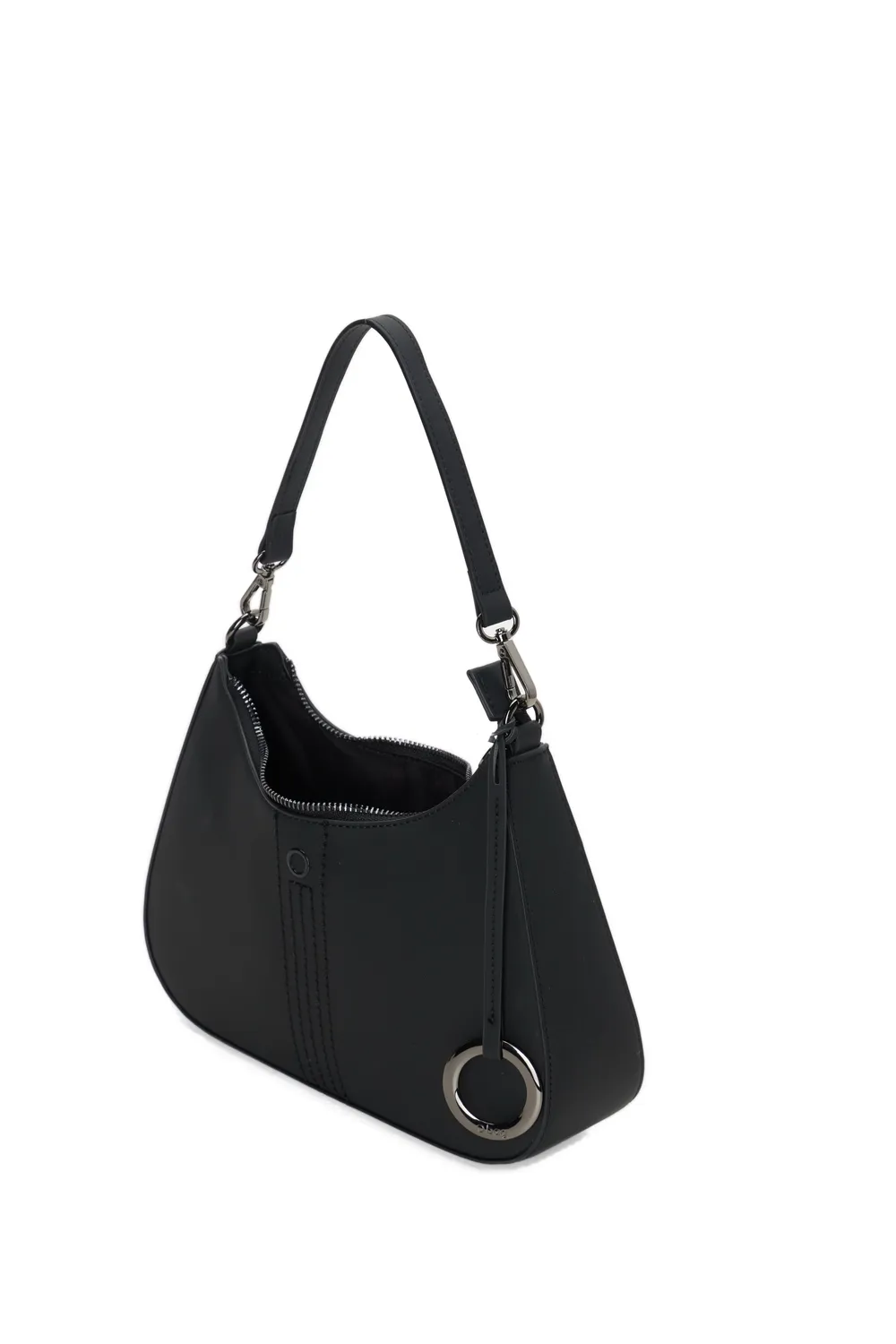 O bag Cortina sac épaule noir tissu gommé