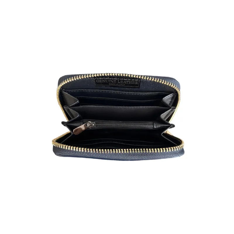 Hexagone Cuir PF Grainé portefeuille cuir Doré zippé