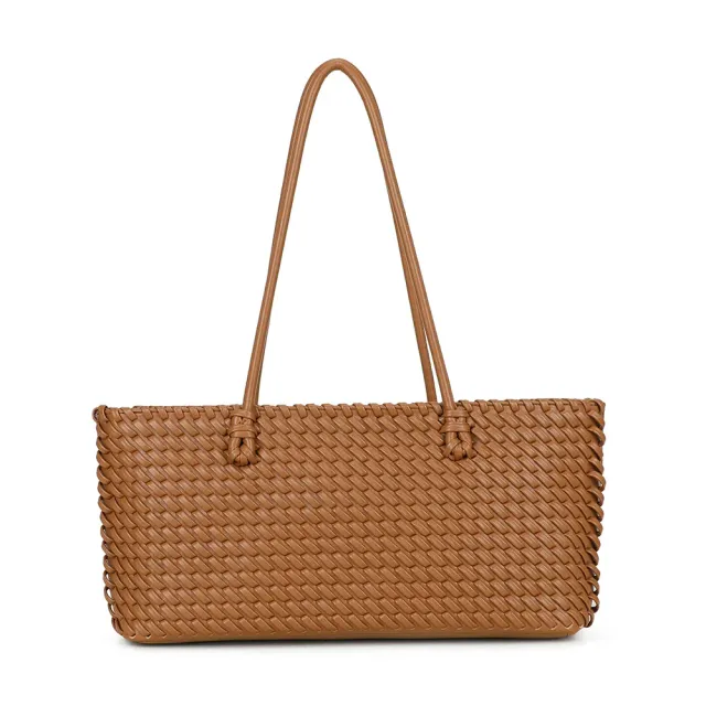 Gallantry Bréva sac cabas tressé noir zippé