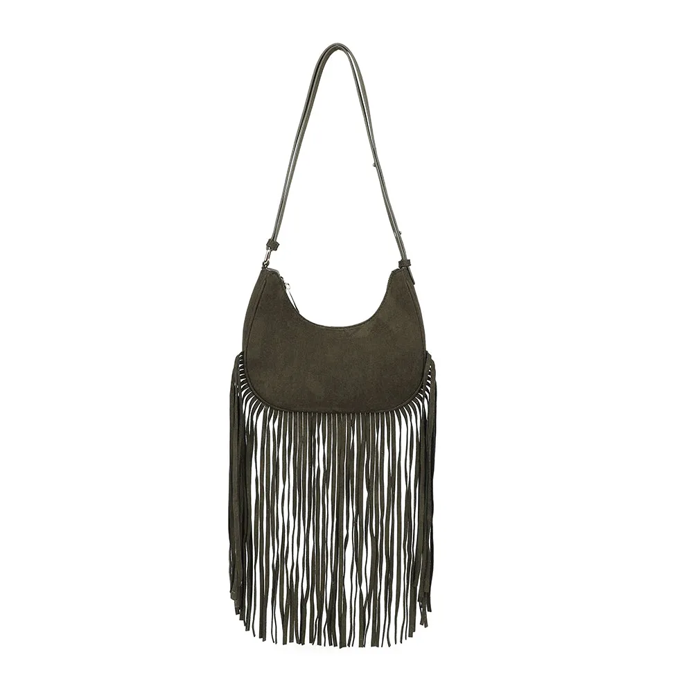 Gallantry Paris Arizona Suédine sac bandoulière taupe foncé