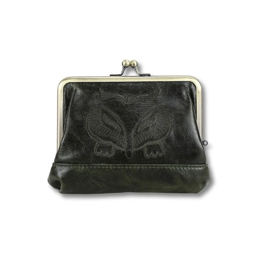 Maison Sacoches Soléa porte-monnaie fermoir noir cuir