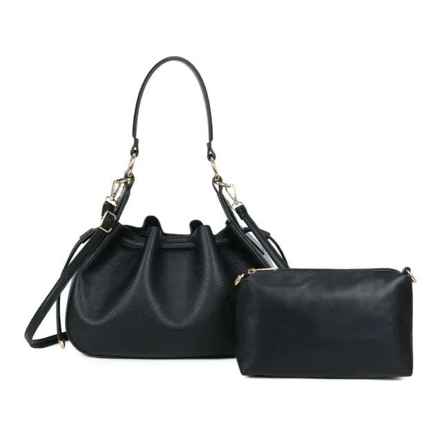 Gallantry Alma Trousse sac Taupe foncé froncé