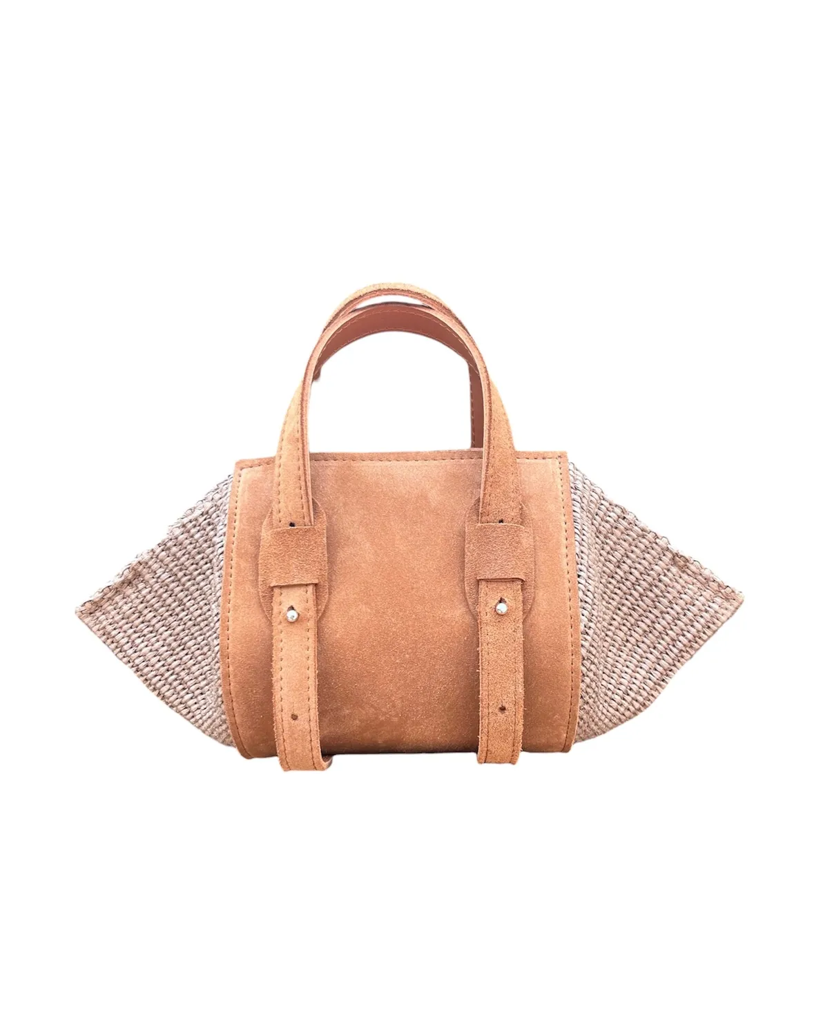 Hexagone Cuir Bellissima micro sac cuir raffia menthe