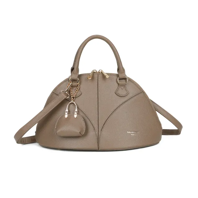 Gallantry Paris La Éminence sac dôme taupe saffiano doré