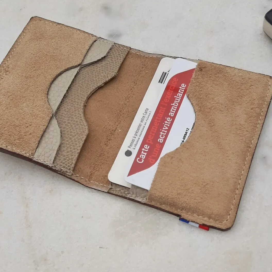Atelier Anne R porte-cartes cuir marron glacé 6 cartes