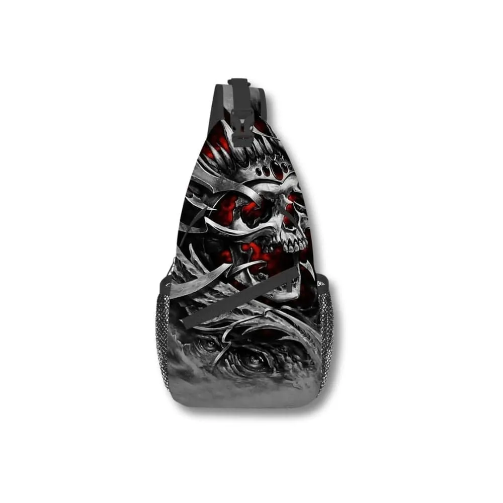 Maison Sacoches Skull sac bandoulière motif 7 tissu