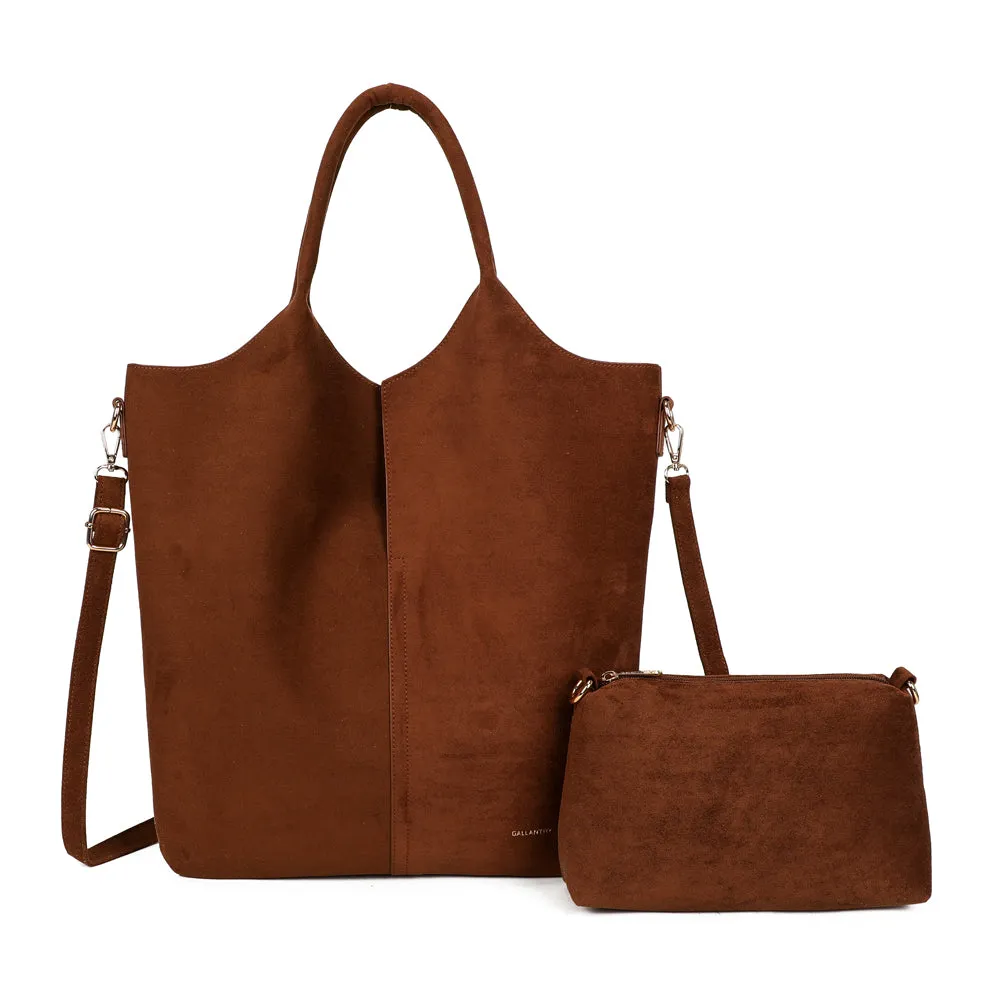 Gallantry Paris Le Vertical Élancé sac cabas noir suédine