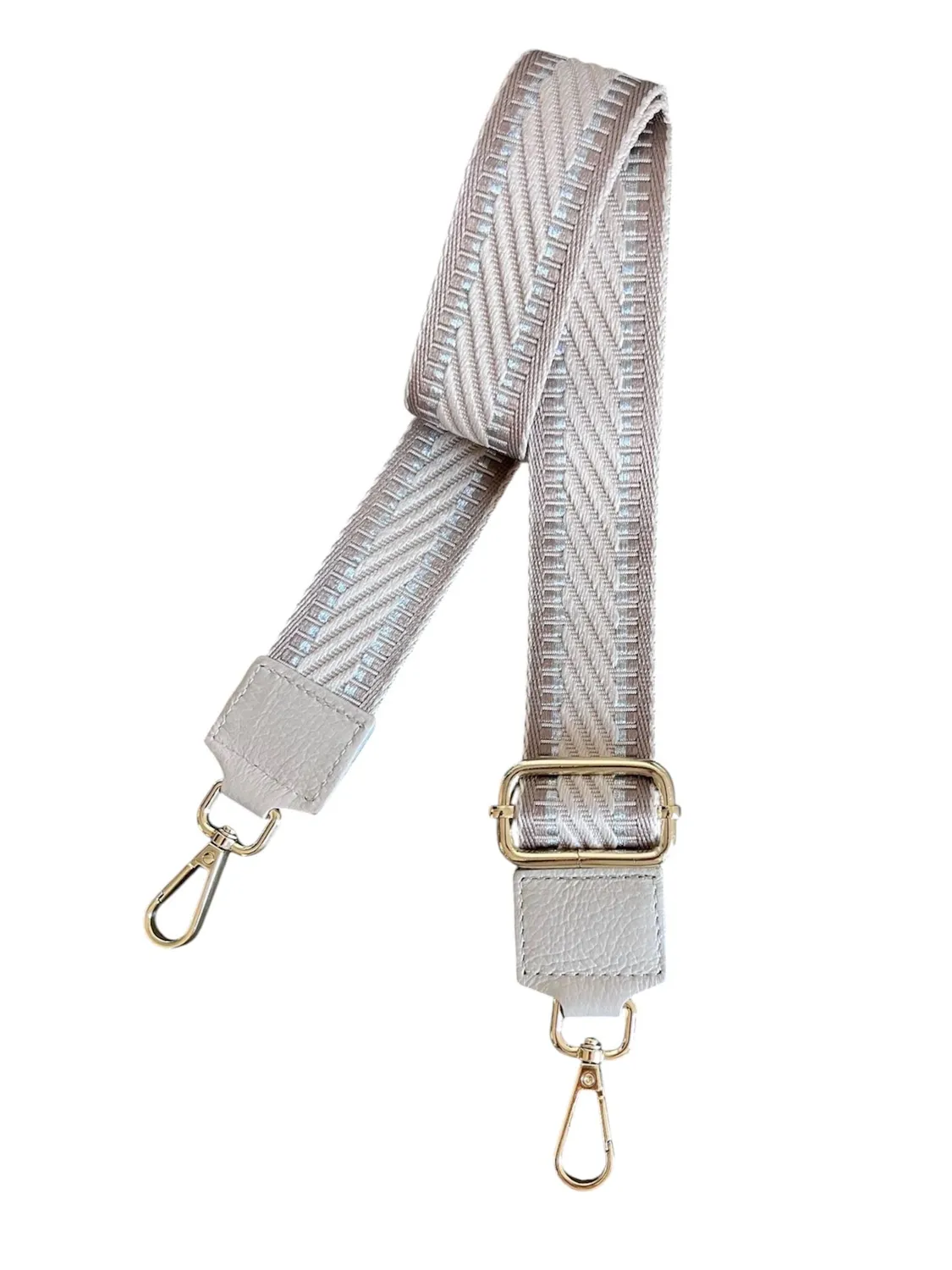 Hexagone Cuir Mini-Zipp anse sac noir écru doré