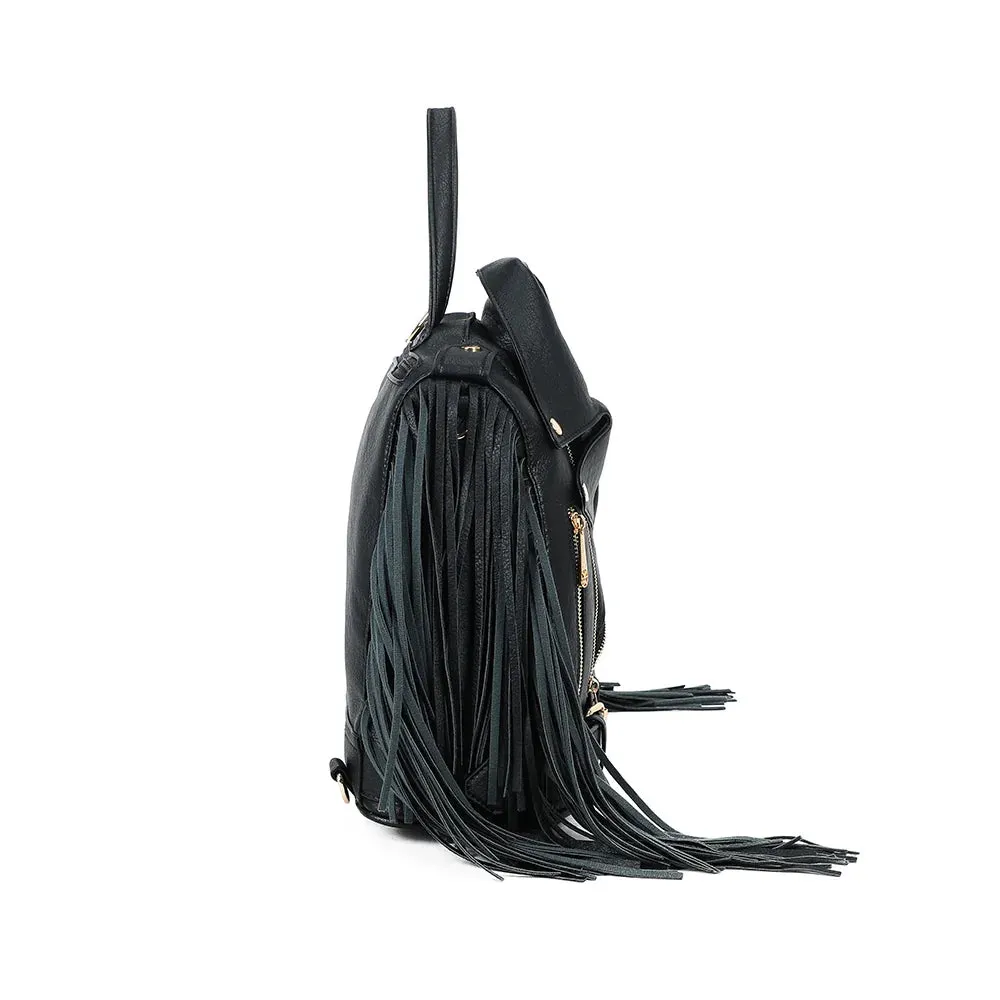 Gallantry Dakota Frangé sac noir perfecto franges