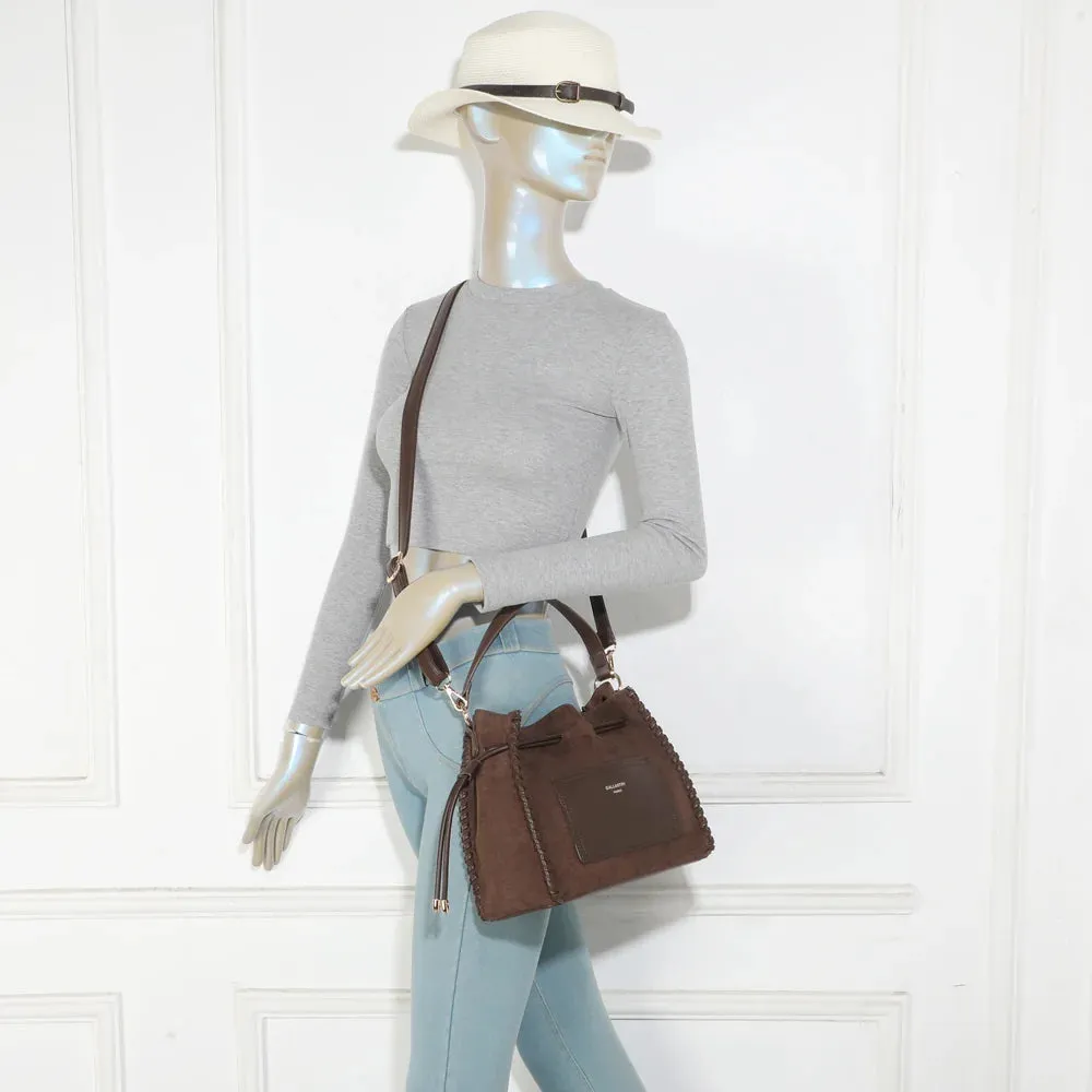 Gallantry Belmira sac seau Coffee suédé