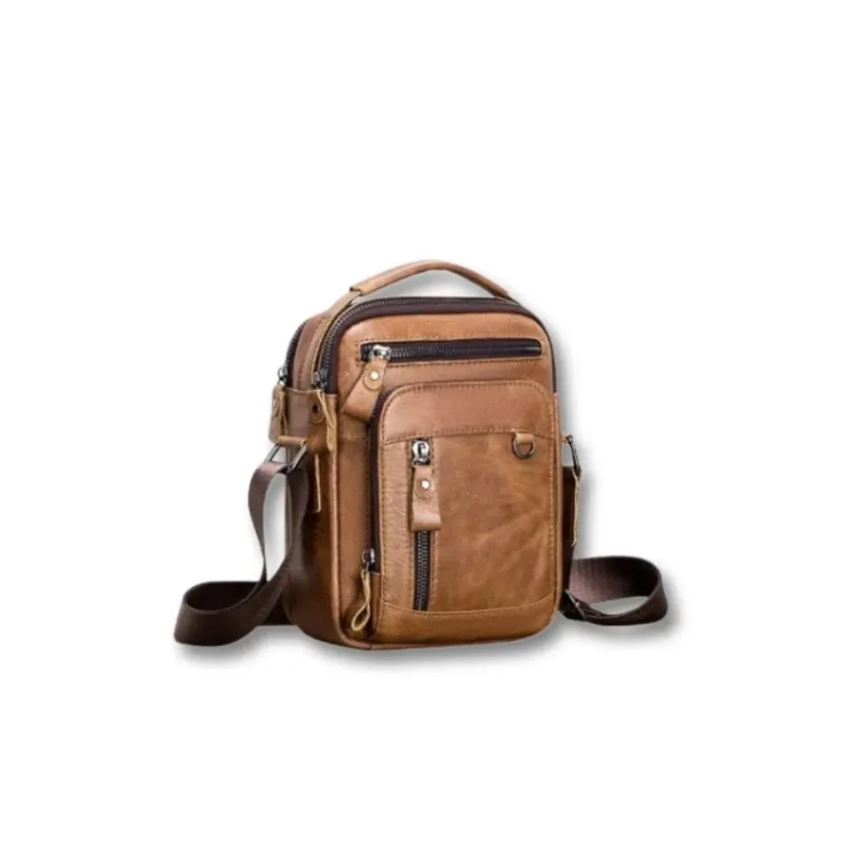 Maison Sacoches Nomade Sacoche cuir marron compacte
