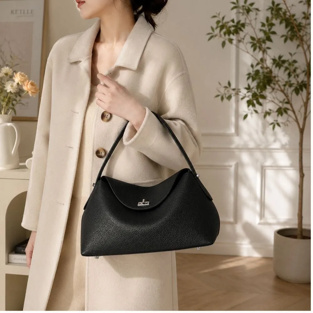 Maison Sacoches Solène Petit Sac à Main Noir souple
