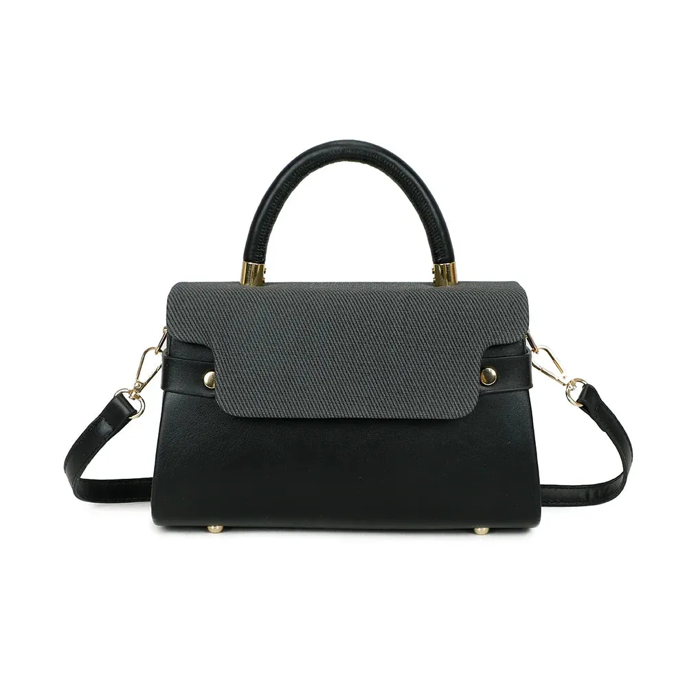 Gallantry Paris Lysia sac à main rabat noir compact doré