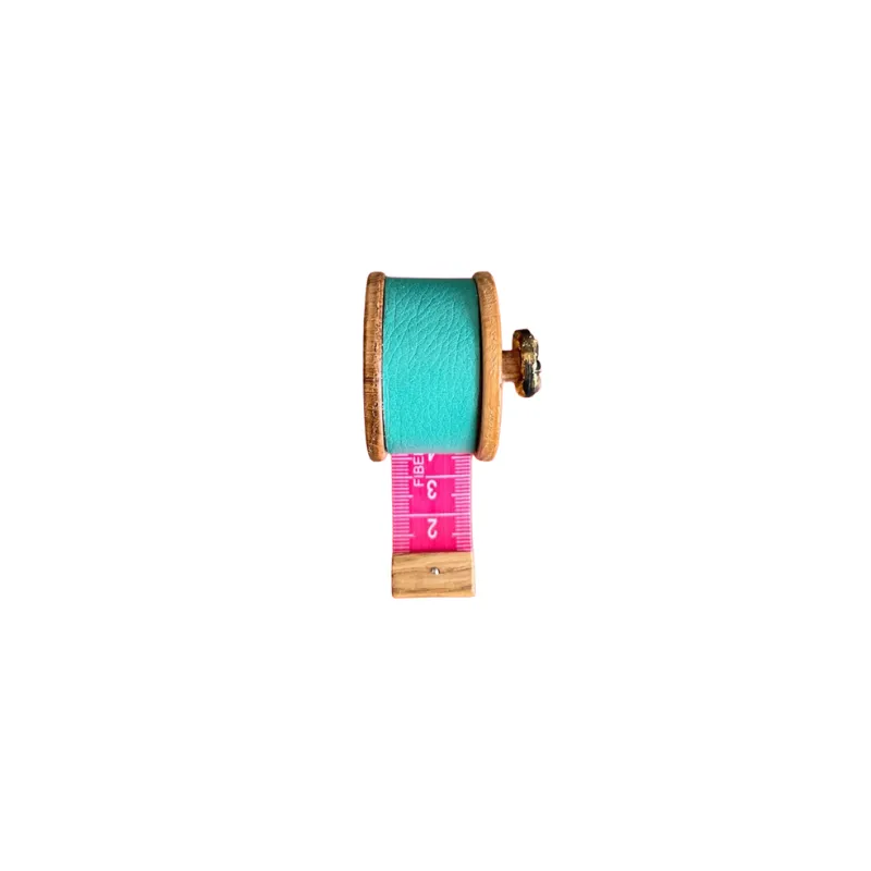 Hexagone Cuir Mètre Ruban cuir bois orange 4,5 cm