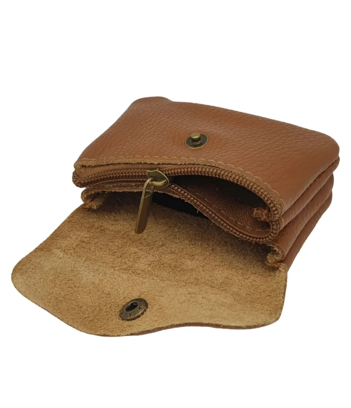 Hexagone Cuir PM Agnès porte-monnaie cuir cognac compact